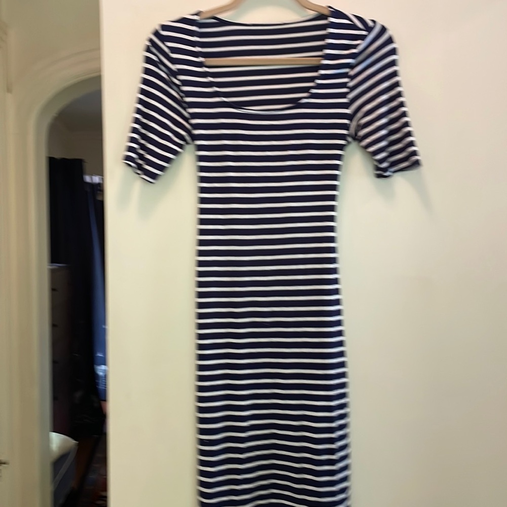 Soft, comfortable, blue and white summer dress